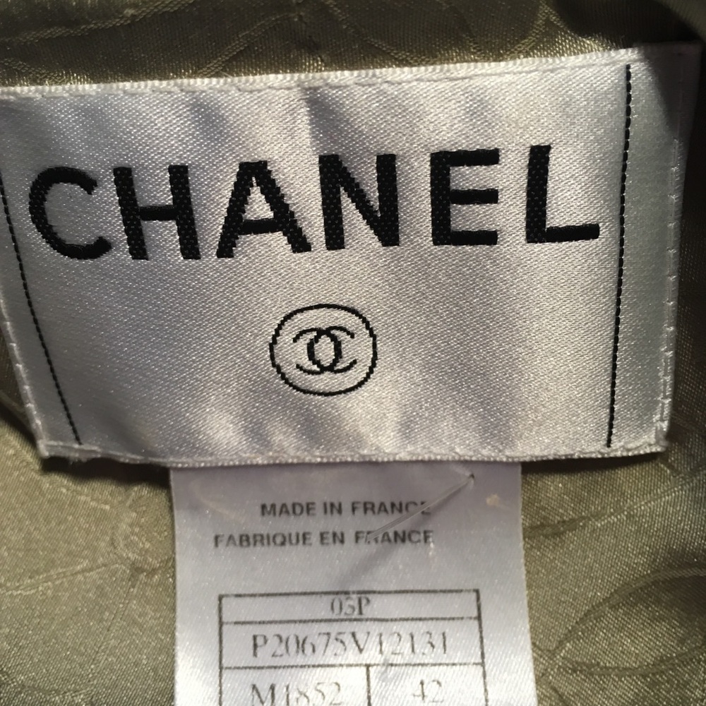 Chanel green tweed blazer